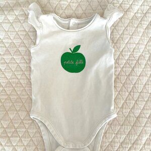 Jacadi Paris Petite Fille Ruffle Sleeve Bodysuit, Size 3M